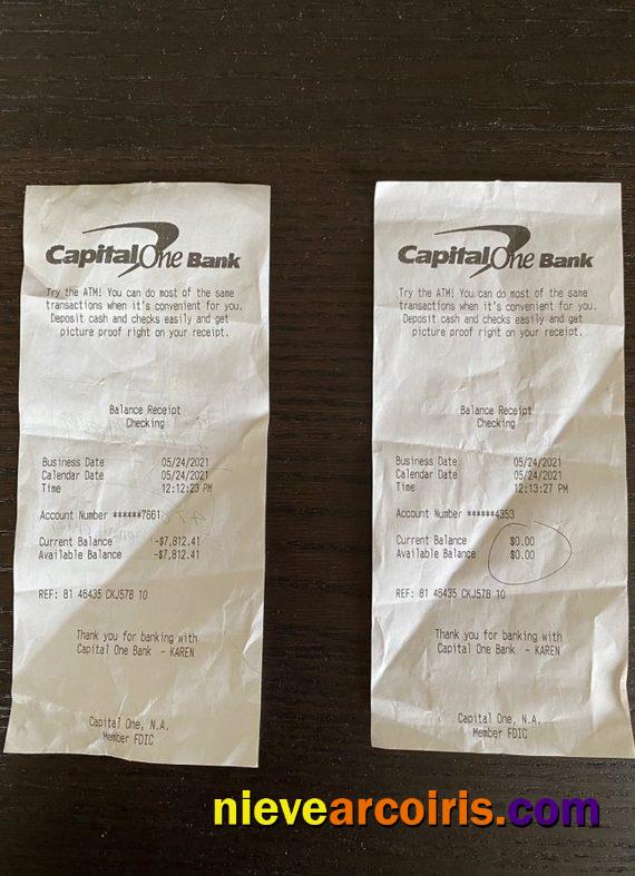 USA Capital one bank payment check